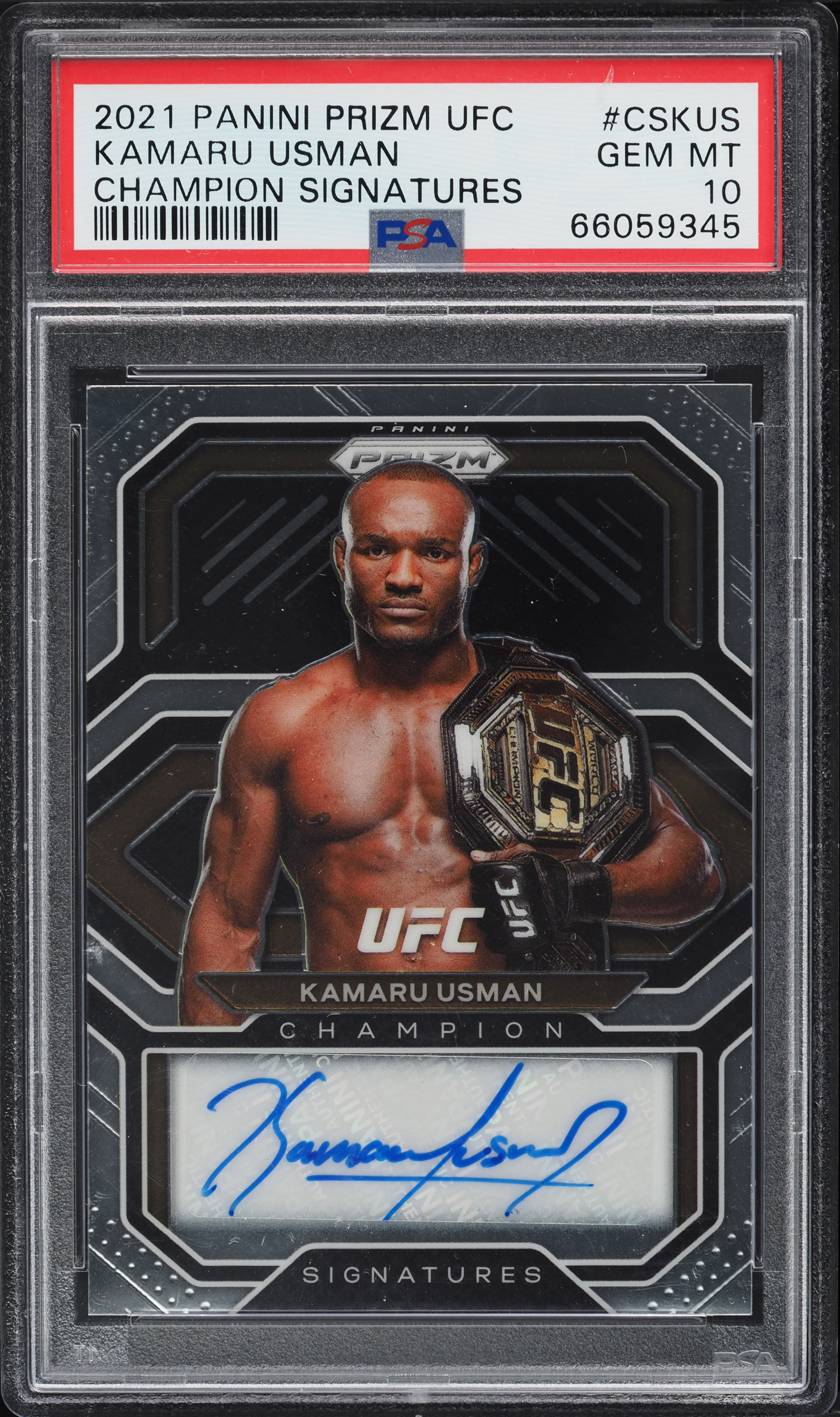 Kamaru Usman 2021 Prizm UFC #CS-KUS Champion Signatures Price Guide ...