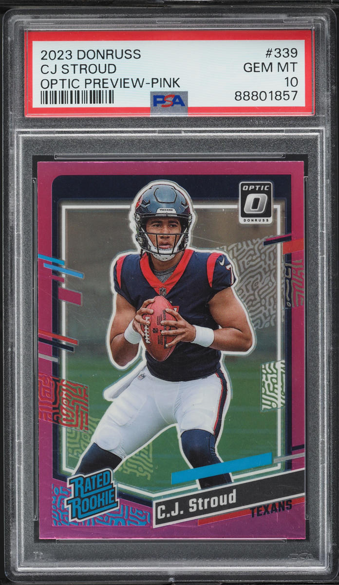 2023 Donruss Optic Preview Pink C.J. Stroud ROOKIE #339 PSA 10 GEM MINT