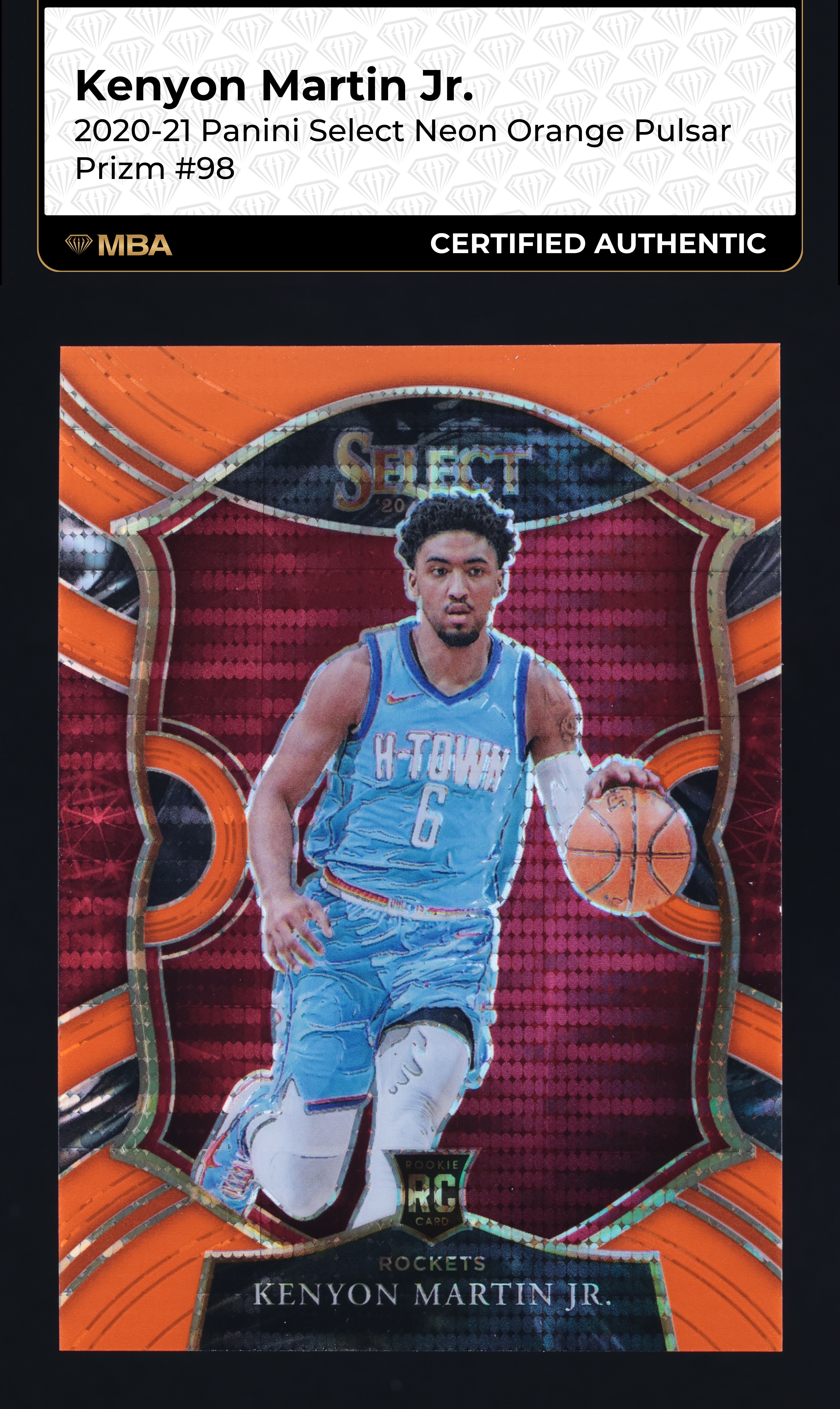 2020 Select Concourse Neon Orange Pulsar Prizm Kenyon Martin Jr. RC /15 MBA AUTH