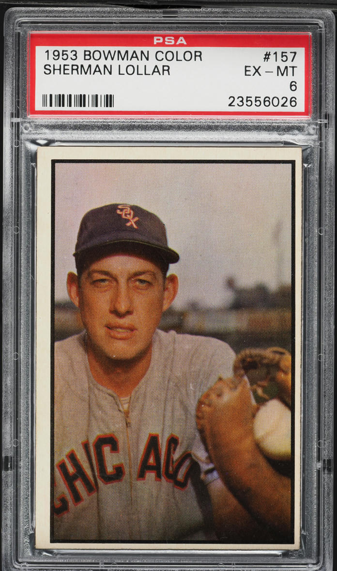 1953 Bowman Color Sherman Lollar #157 PSA 6 EXMT