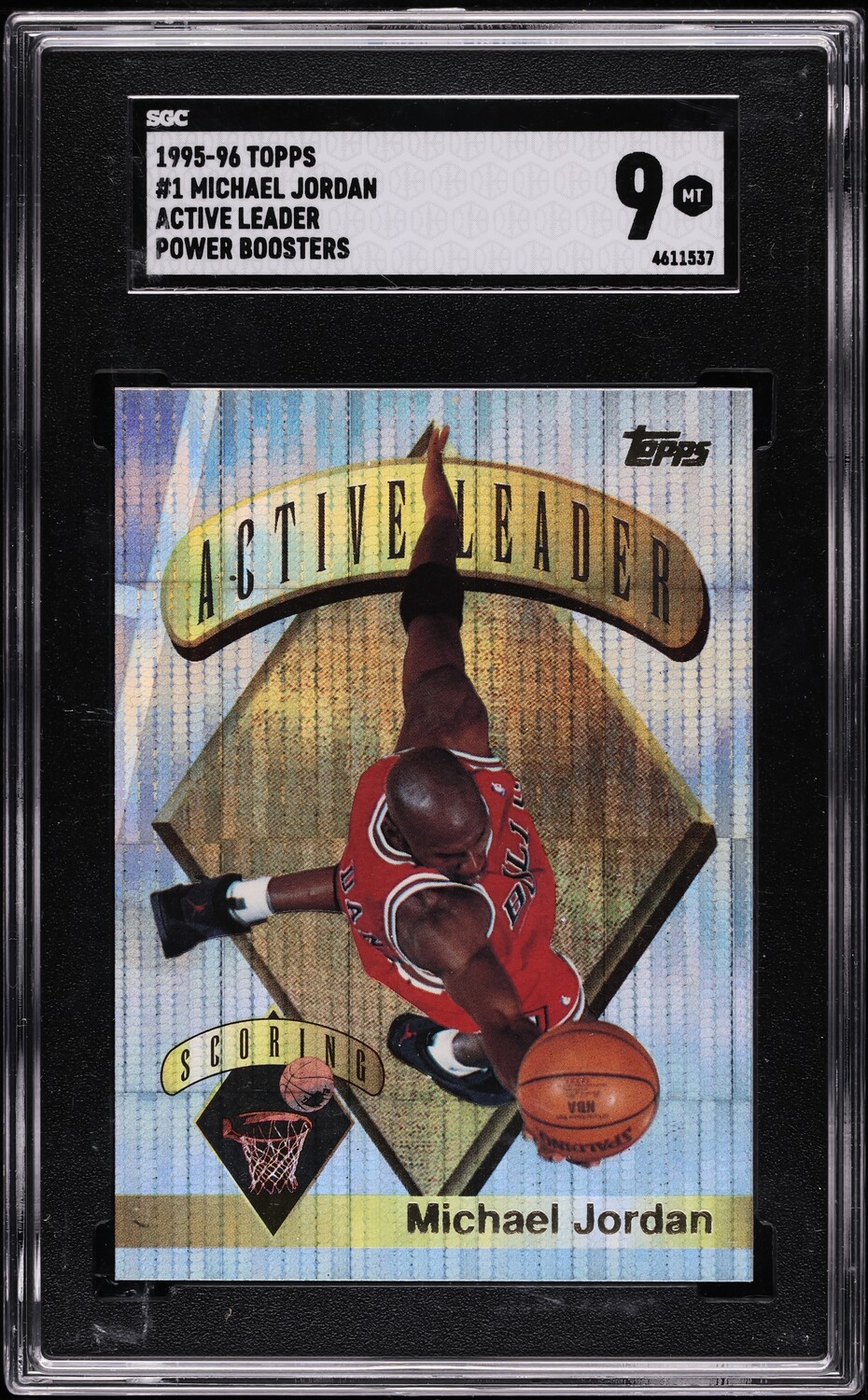 1995 Topps Active Leader Power Boosters Michael Jordan #1 SGC 9 MINT