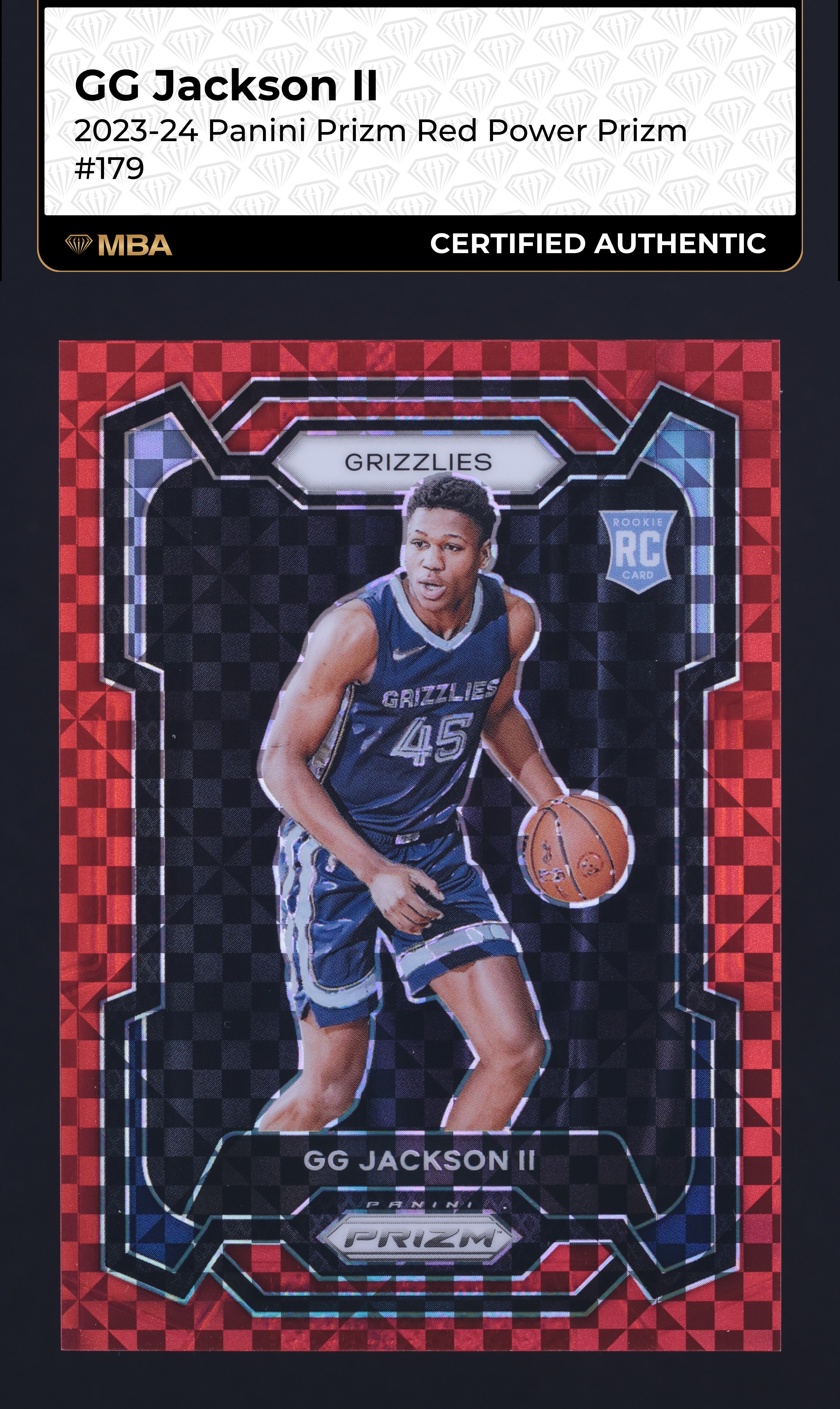 2023 Panini Prizm Red Power GG Jackson II ROOKIE /75 #179 MBA AUTH