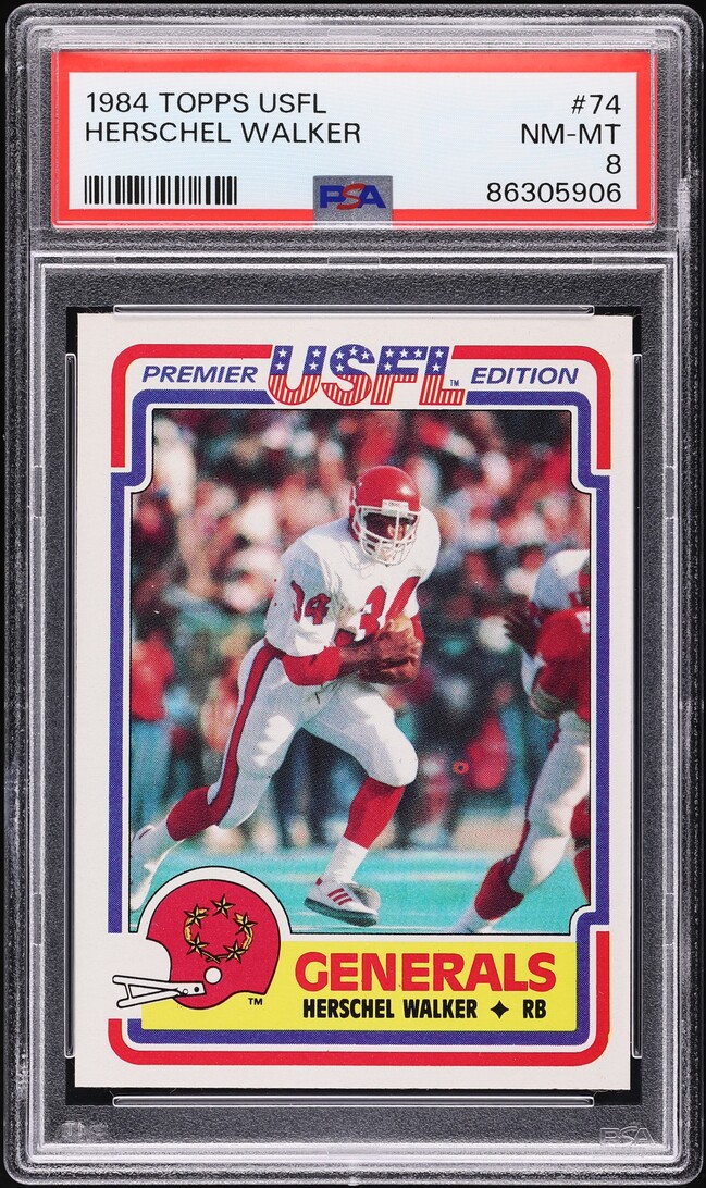 1984 Topps USFL Herschel Walker ROOKIE #74 PSA 8 NM-MT