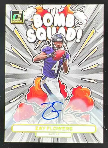 2023 Donruss Bomb Squad Autographs #BS-12 Zay Flowers Autograph RC Auto /75