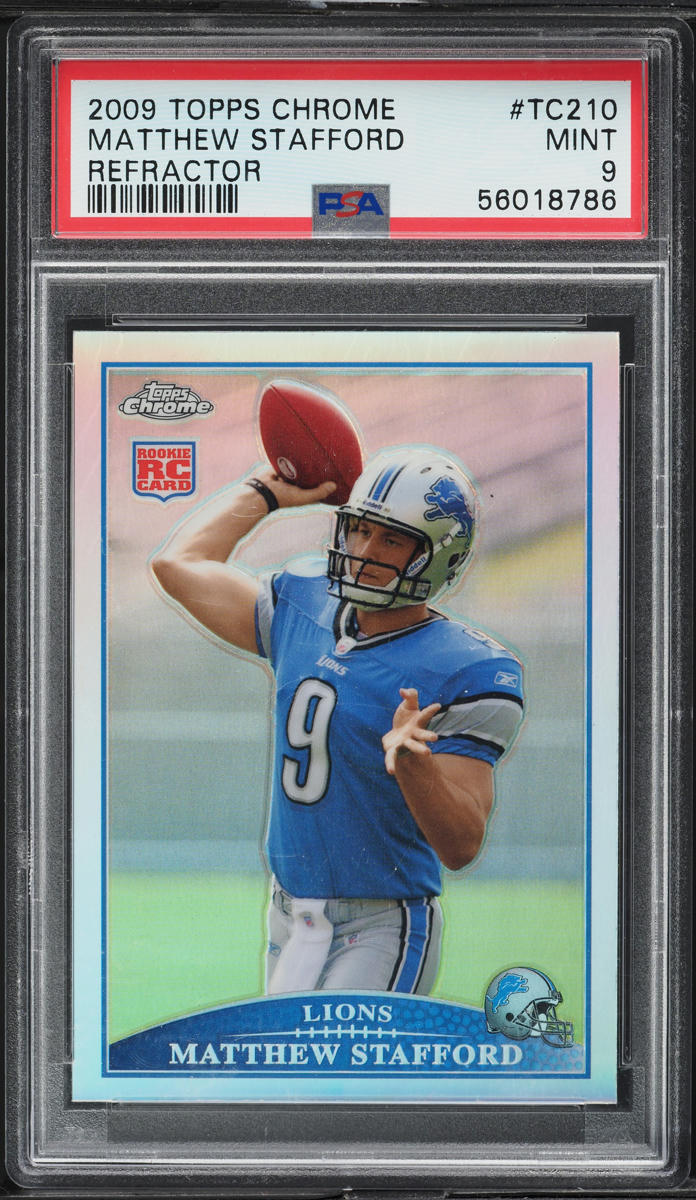 2009 Topps Chrome Refractor Matthew Stafford ROOKIE #TC210 PSA 9 MINT