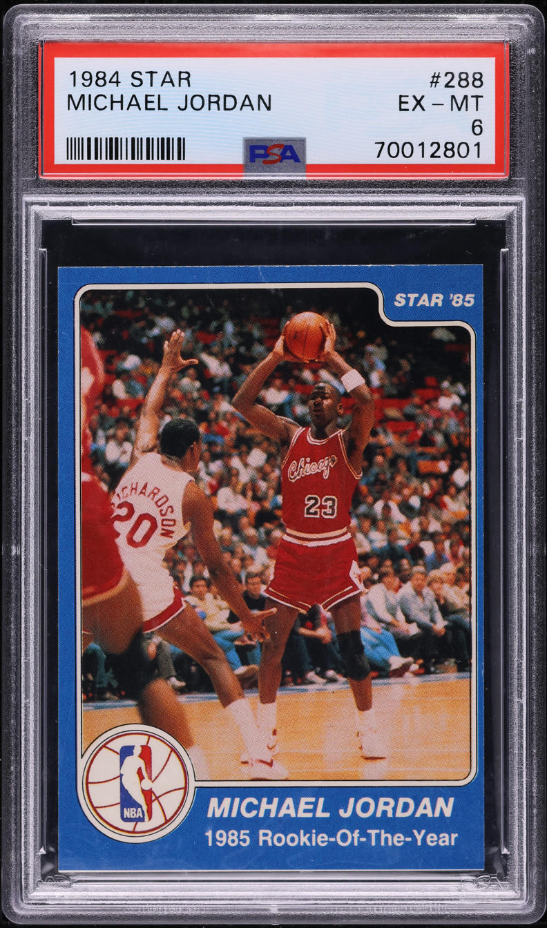 1984-85 Star Basketball Michael Jordan ROOKIE #288 PSA 6 EXMT