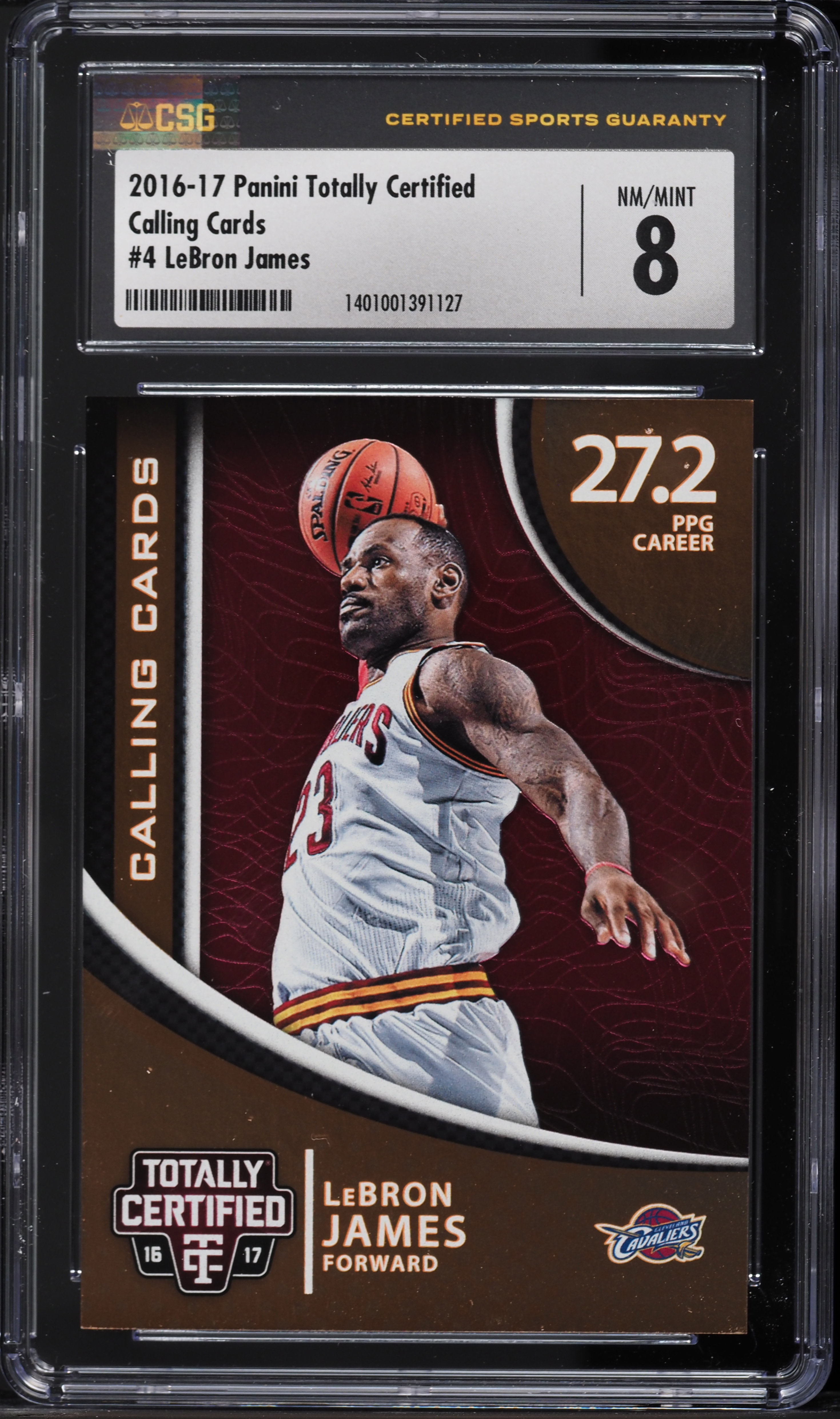 2016 Totally Certified Calling Cards LeBron James #4 CSG 8 NM-MT