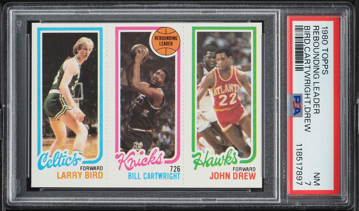 1980 Topps Basketball Bill Cartwright John Drew Larry Bird ROOKIE PSA 7 NRMT