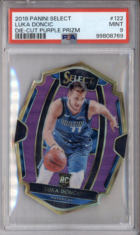 2018 Panini Select Die Cut Purple Prizm #122 Luka Doncic RC /99 PSA 9