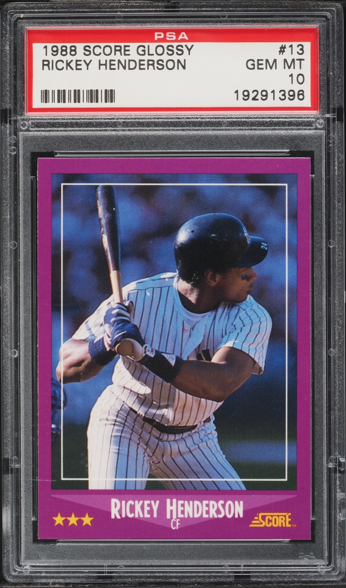 1988 Score Glossy Rickey Henderson #13 PSA 10 GEM MINT