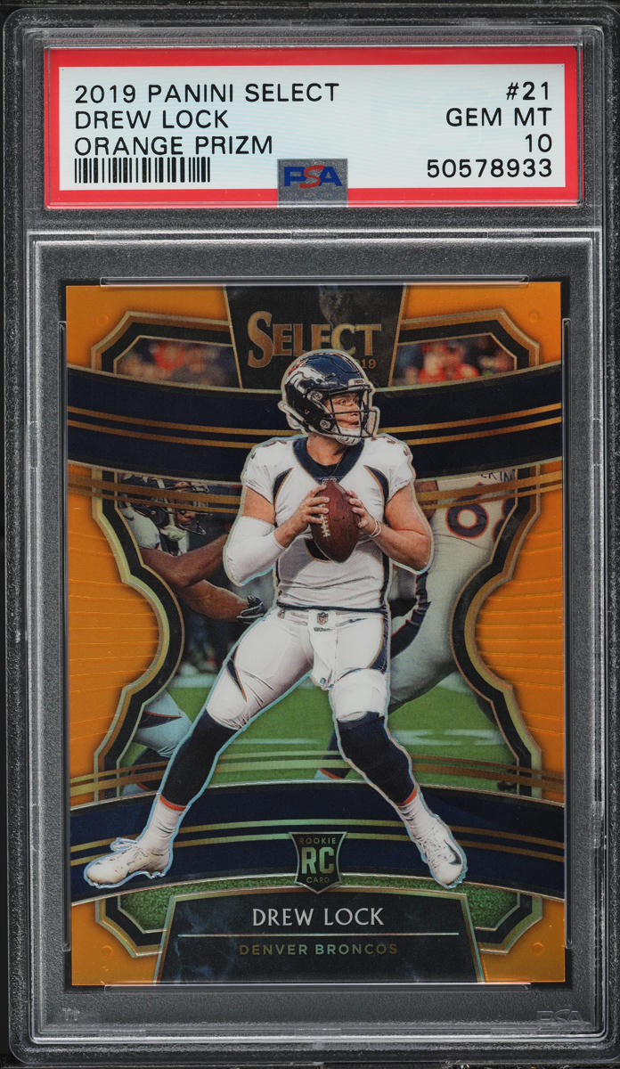 2019 Select Concourse Orange Prizm Drew Lock ROOKIE /49 #21 PSA 10 GEM MINT