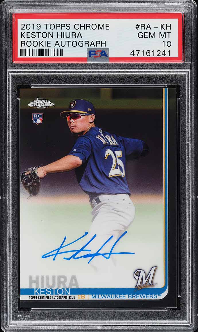 2019 Topps Chrome Keston Hiura ROOKIE AUTO #RA-KH PSA 10 GEM MINT