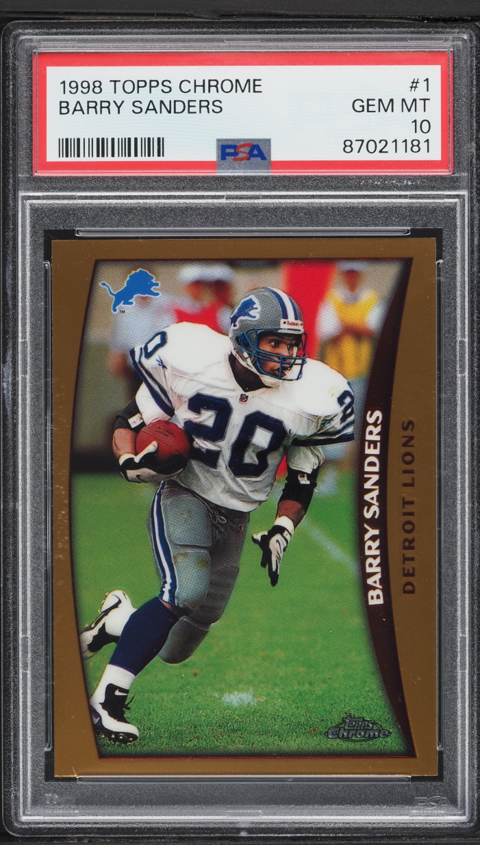 1998 Topps Chrome Barry Sanders #1 PSA 10 GEM MINT