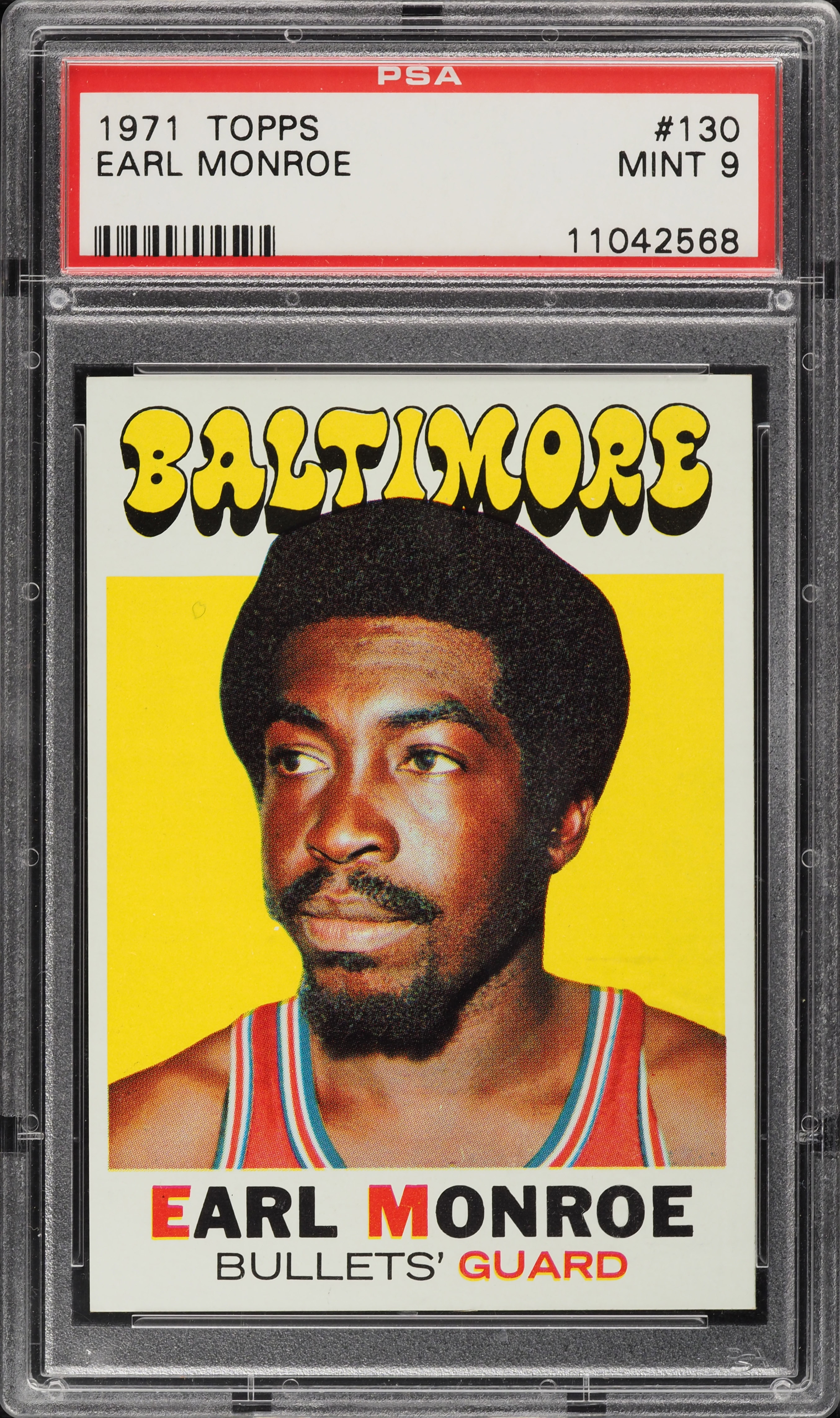 1971 Topps Basketball Earl Monroe #130 PSA 9 MINT