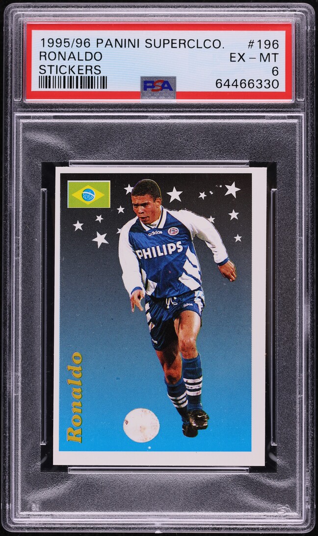 1995 Panini Supercalcio Stickers Ronaldo ROOKIE #196 PSA 6 EXMT