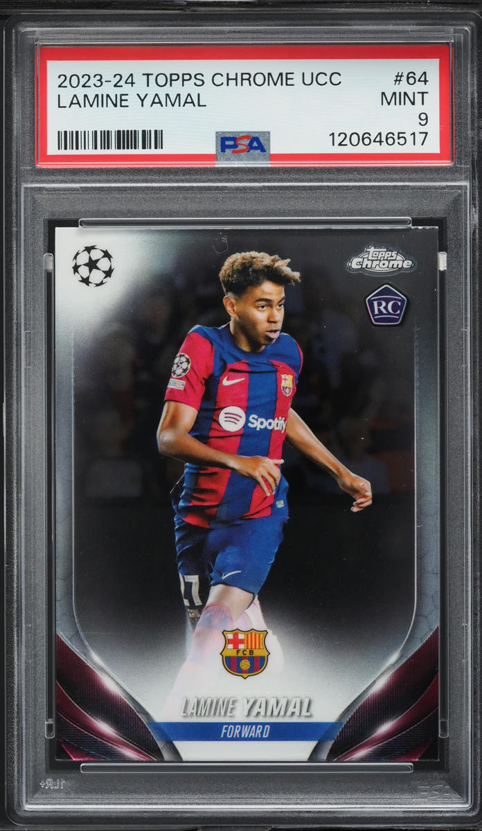 2023 Topps Chrome UEFA Club Competitions Lamine Yamal ROOKIE #64 PSA 9 MINT