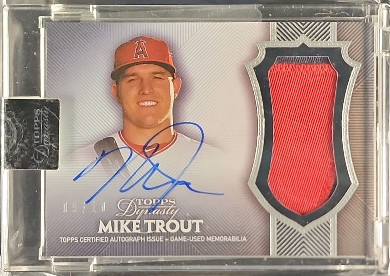 2017 Topps Dynasty Mike Trout PATCH AUTO /10 #AP-MO1 MBA AUTH