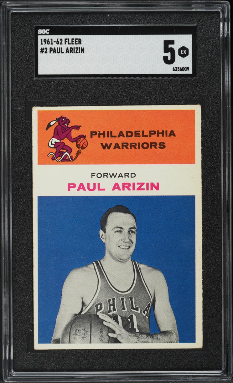 1961 Fleer Basketball Paul Arizin #2 SGC 5 EX