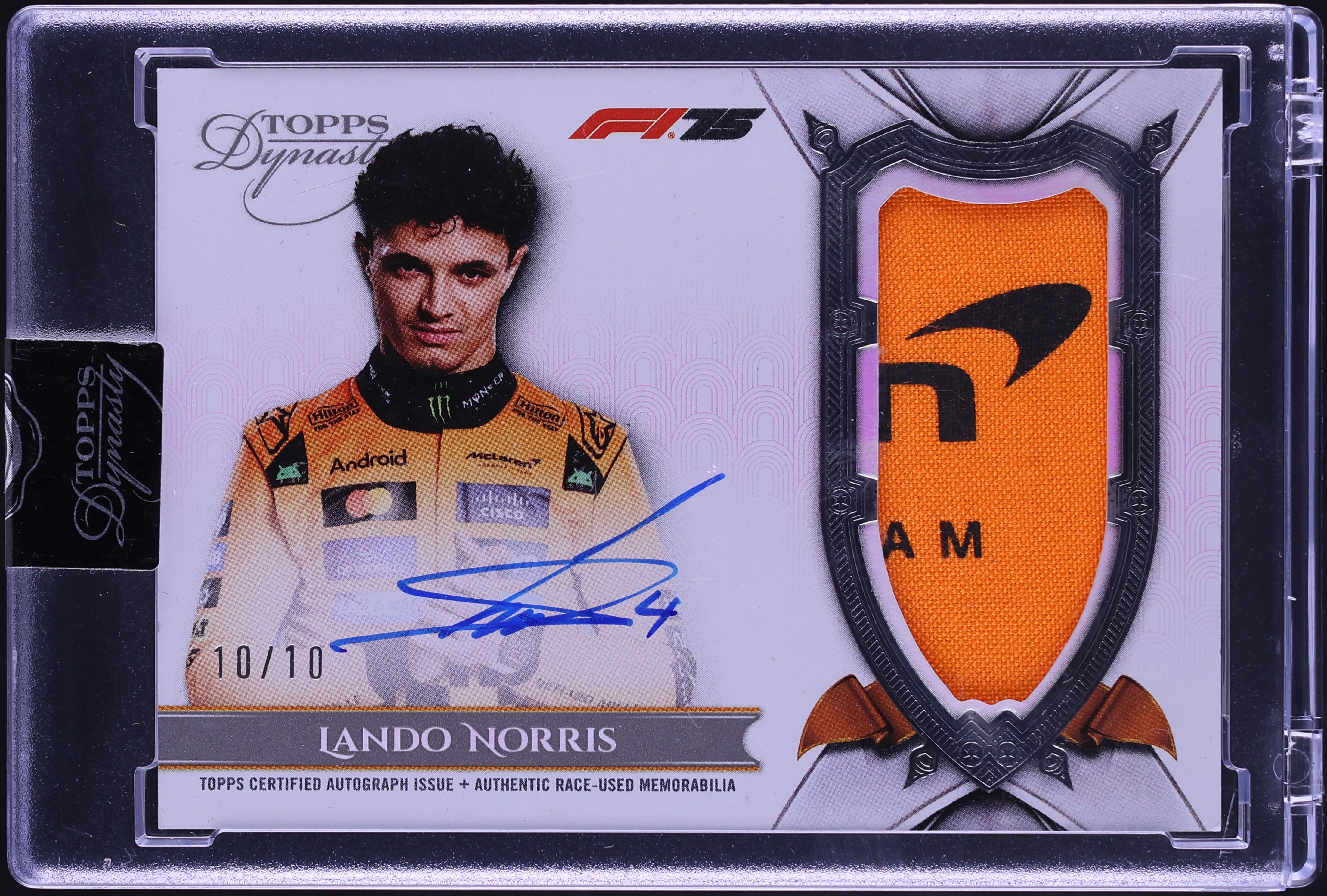 2025 Topps Dynasty Formula 1 F1 Lando Norris PATCH AUTO 10/10 #DAP-LNOII