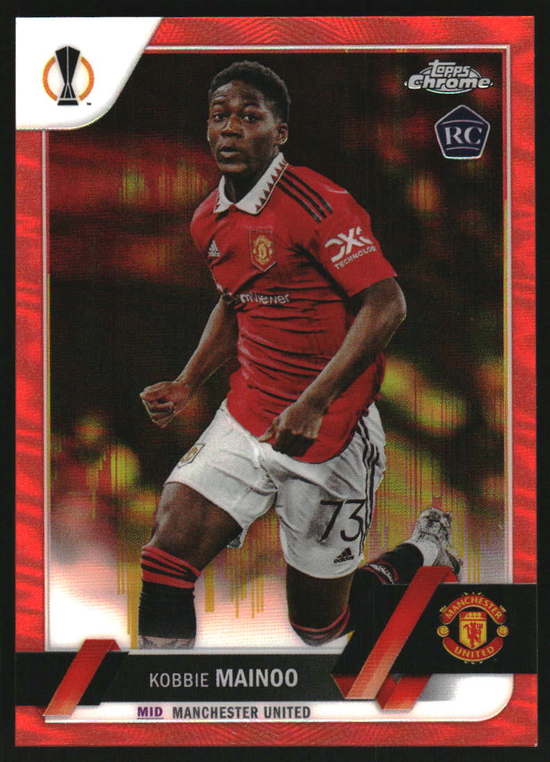 2022-23 Topps Chrome UEFA Red Gold Seismic Refractors #118 Kobbie Mainoo RC