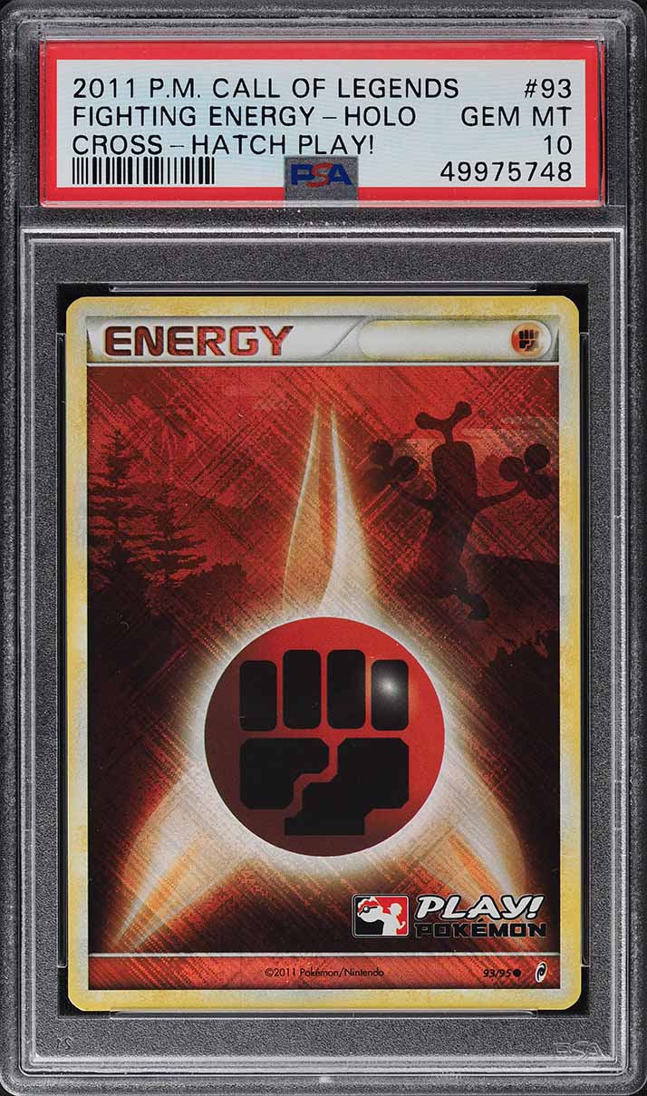2011 Pokemon Call Of Legends Cross-Hatch Play! Holo Fighting Energy #93 PSA 10