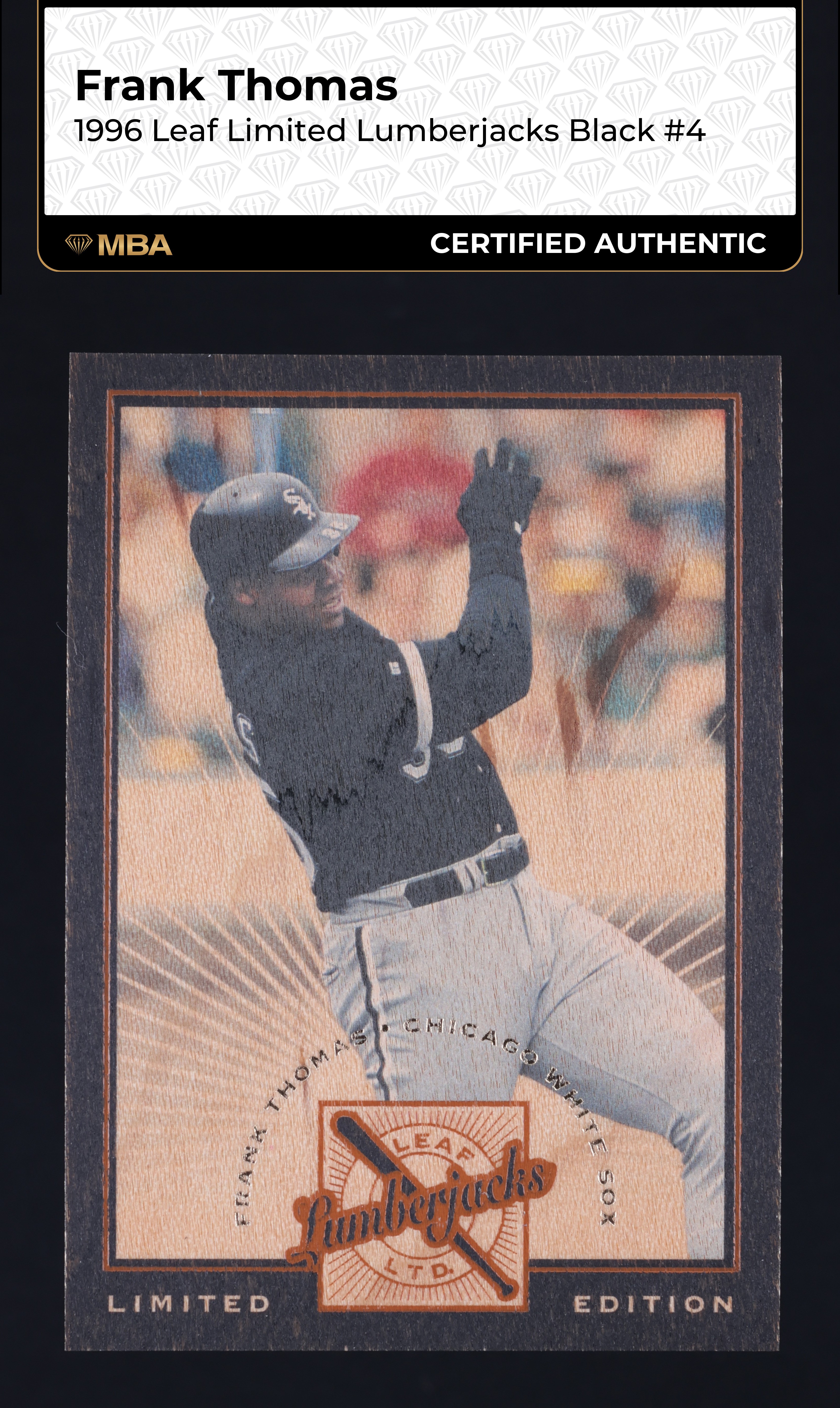 1996 Leaf Limited Lumberjacks Black Frank Thomas /500 #4 MBA AUTH