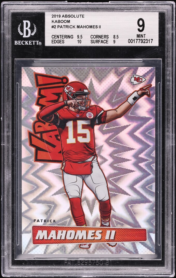 2019 Absolute Kaboom! Patrick Mahomes II #2 #K-PM BGS 9 MINT