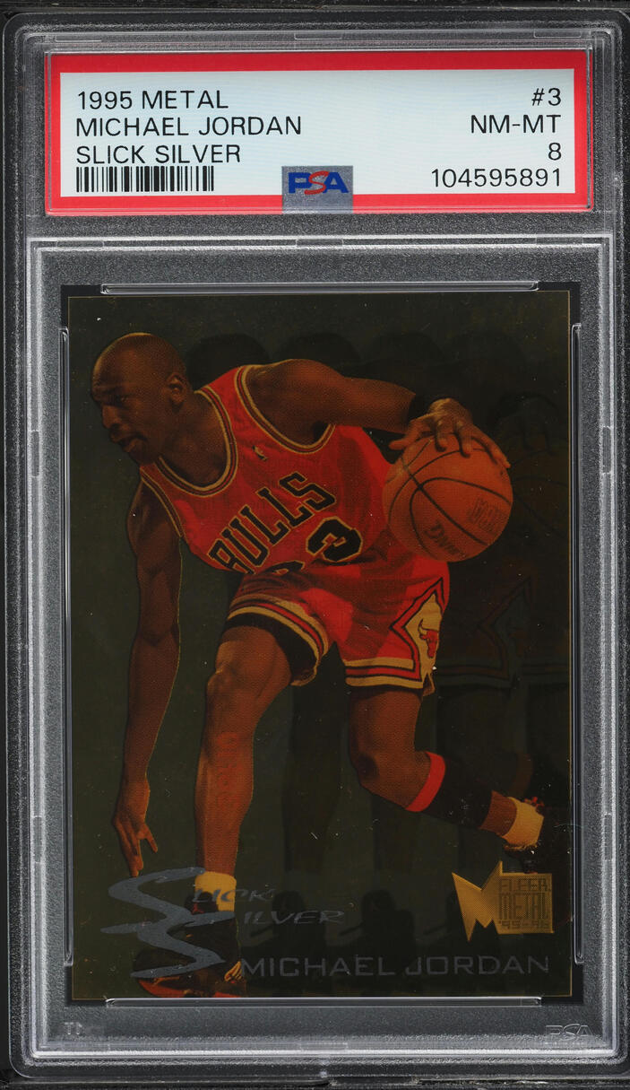 1995 Metal Slick Silver Michael Jordan #3 PSA 8 NM-MT