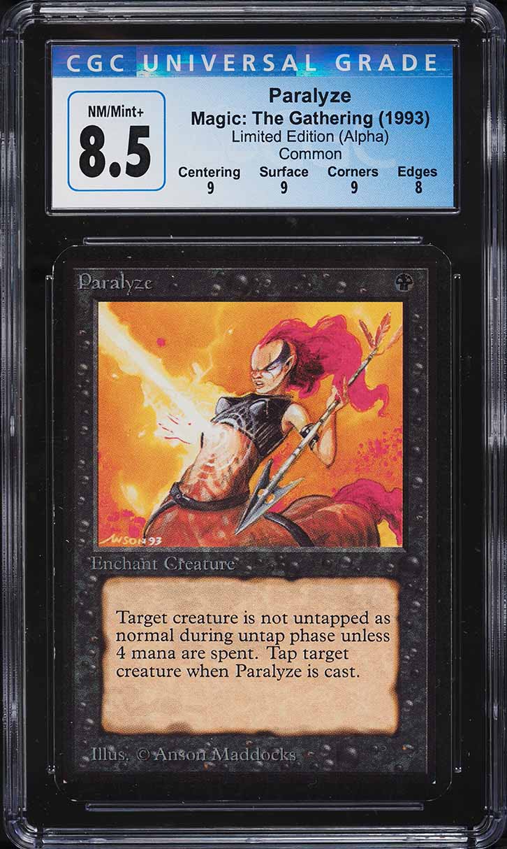 1993 Magic The Gathering MTG Alpha Paralyze CGC 8.5 NM-MT+