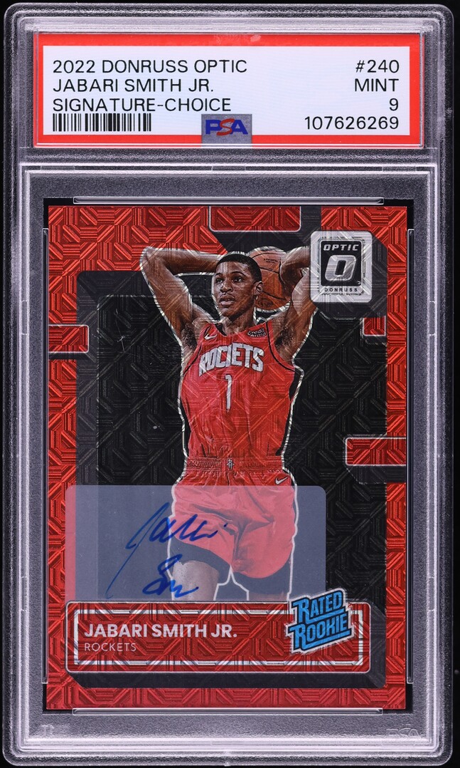 2022 Donruss Optic Choice Jabari Smith Jr. ROOKIE AUTO #240 PSA 9 MINT