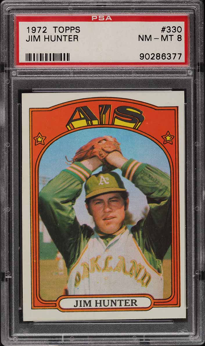 1972 Topps Catfish Jim Hunter #330 PSA 8 NM-MT