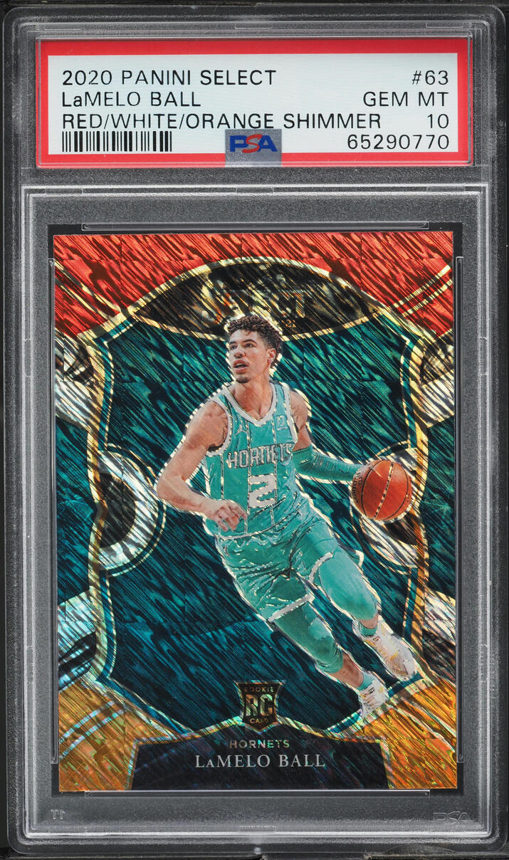2020 Select Concourse Red White Orange Shimmer LaMelo Ball ROOKIE #63 PSA 10 GEM