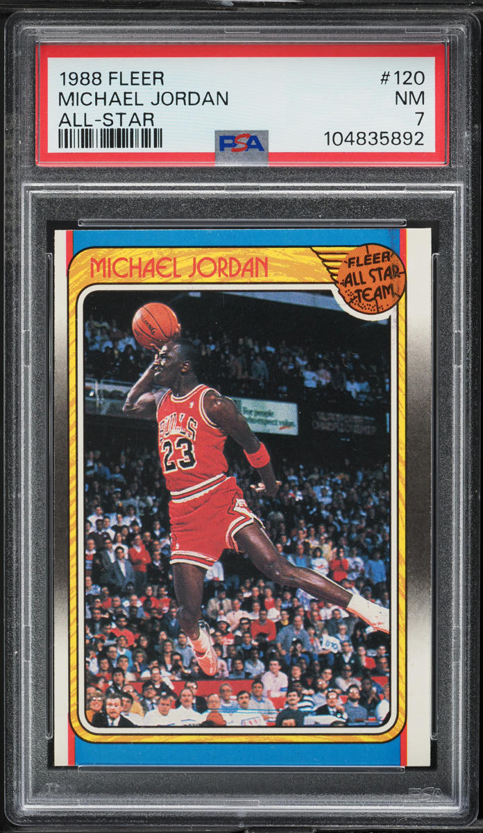 1988 Fleer Basketball Michael Jordan ALL-STAR #120 PSA 7 NRMT