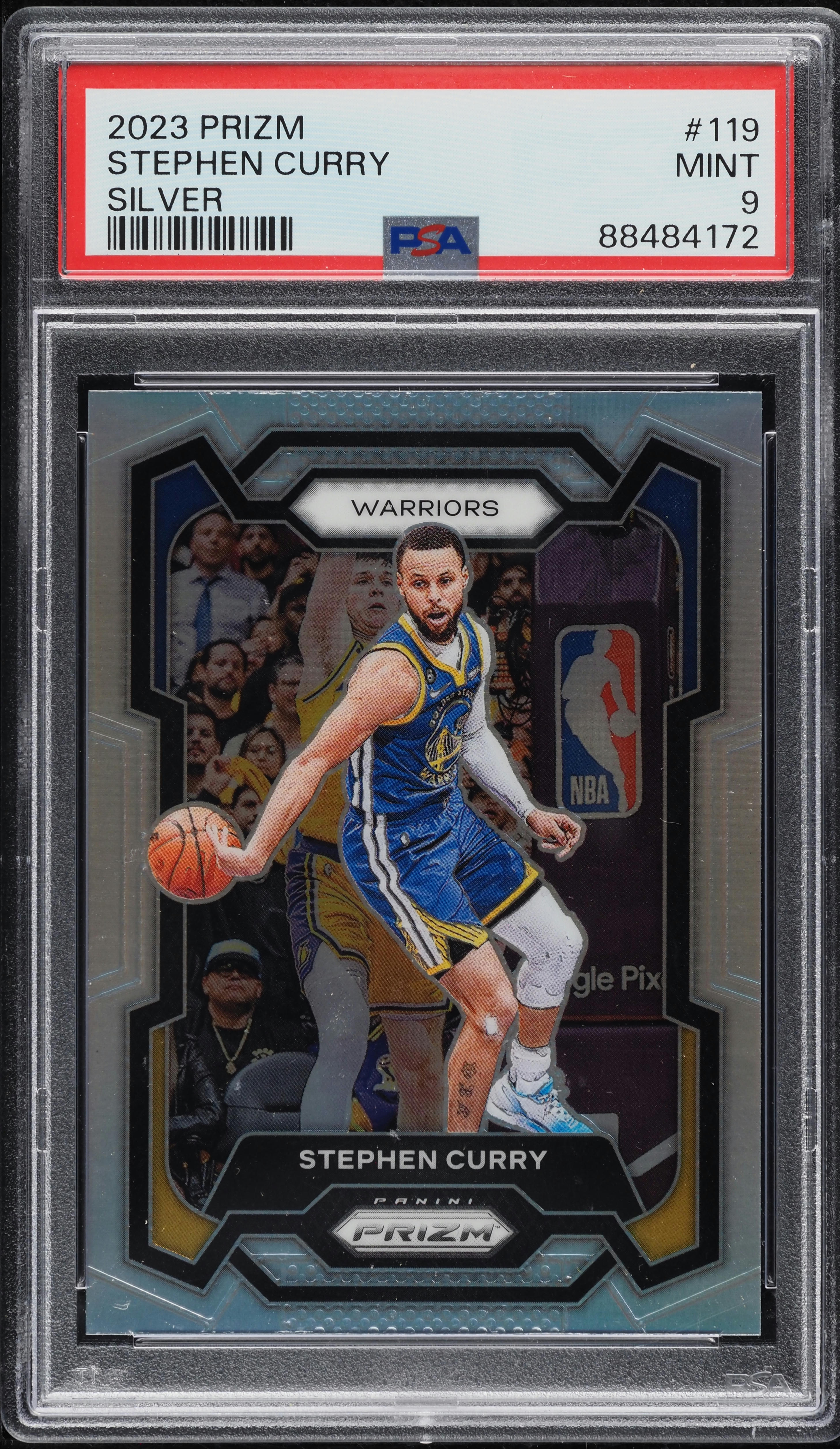 2023 Panini Prizm Silver Stephen Curry #119 PSA 9 MINT