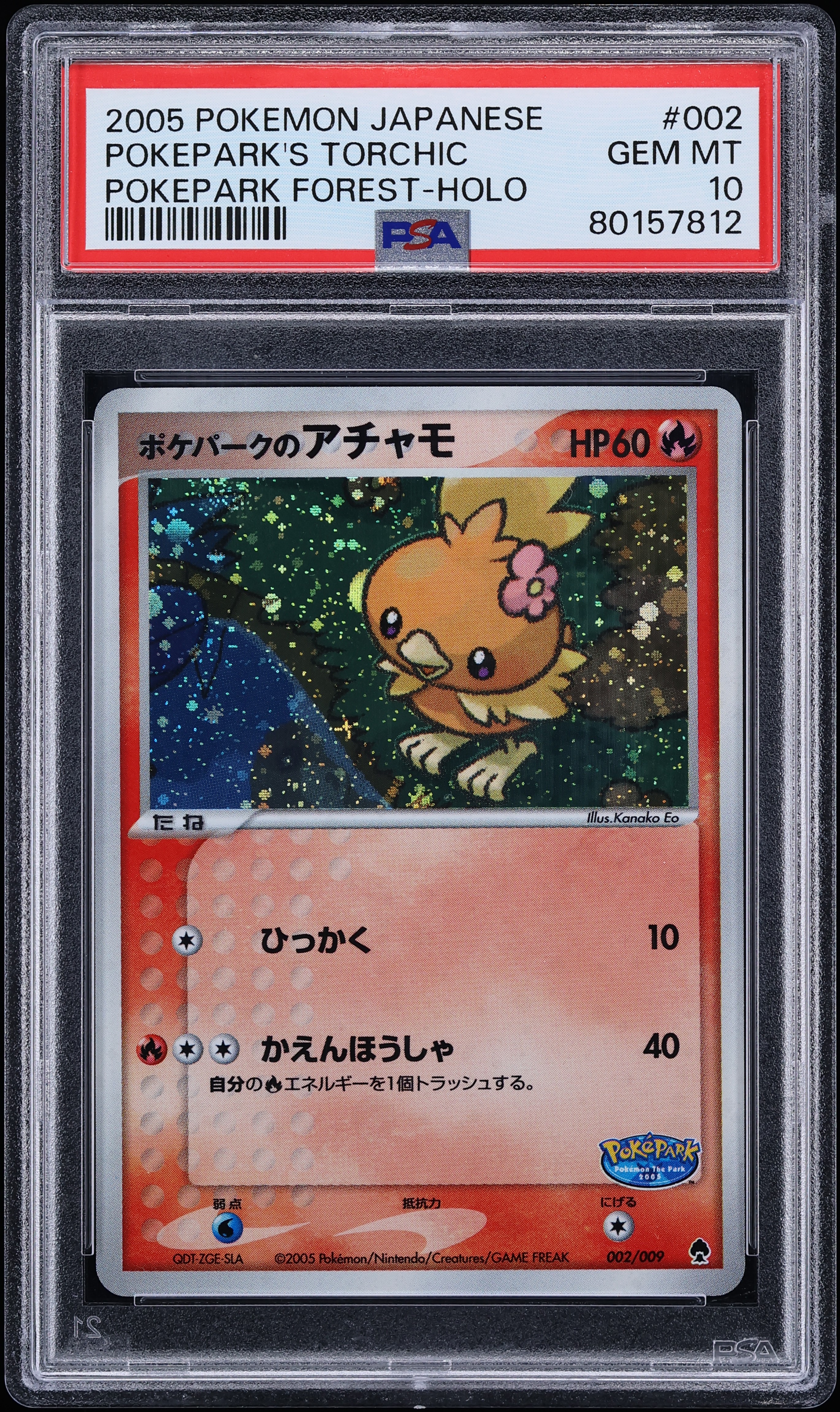2005 Pokemon Japanese PokePark Forest Holo PokePark's Torchic #2 PSA 10 GEM MINT