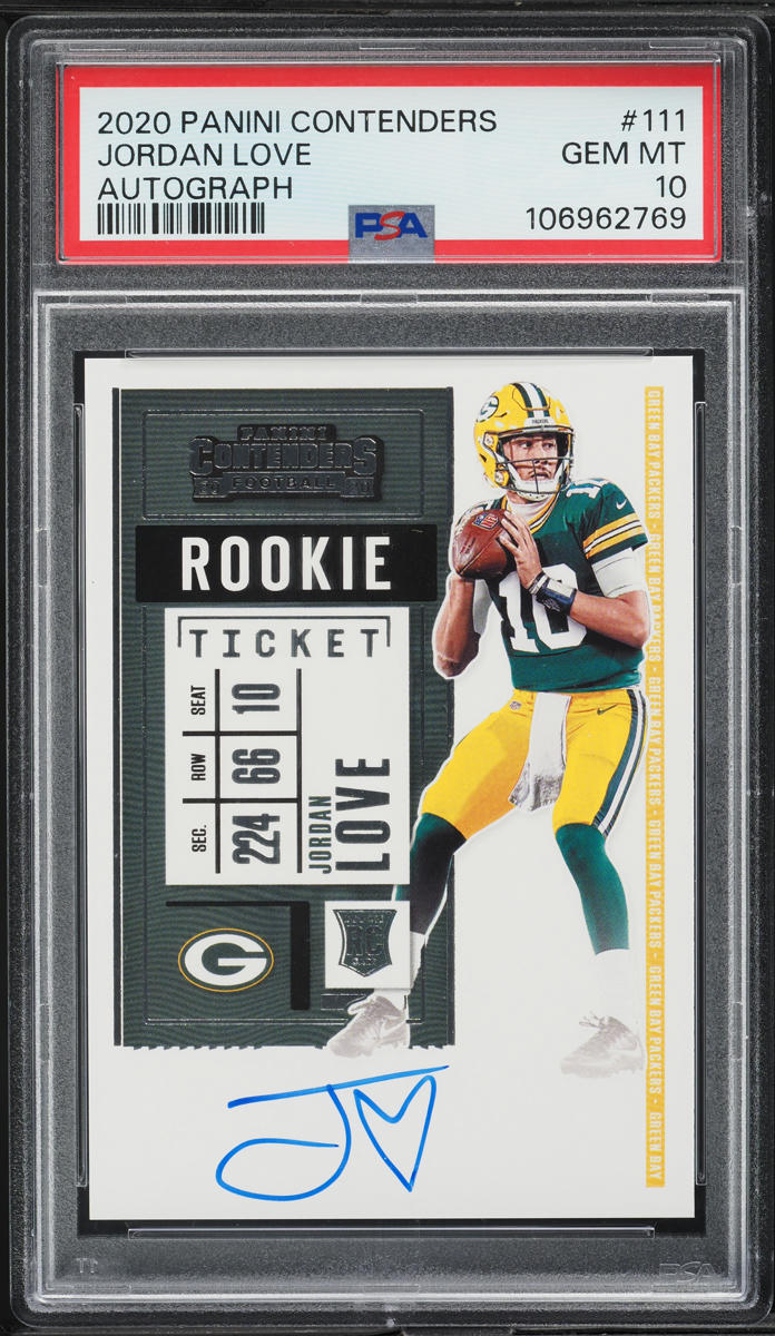 2020 Panini Contenders Jordan Love ROOKIE AUTO #111 PSA 10 GEM MINT