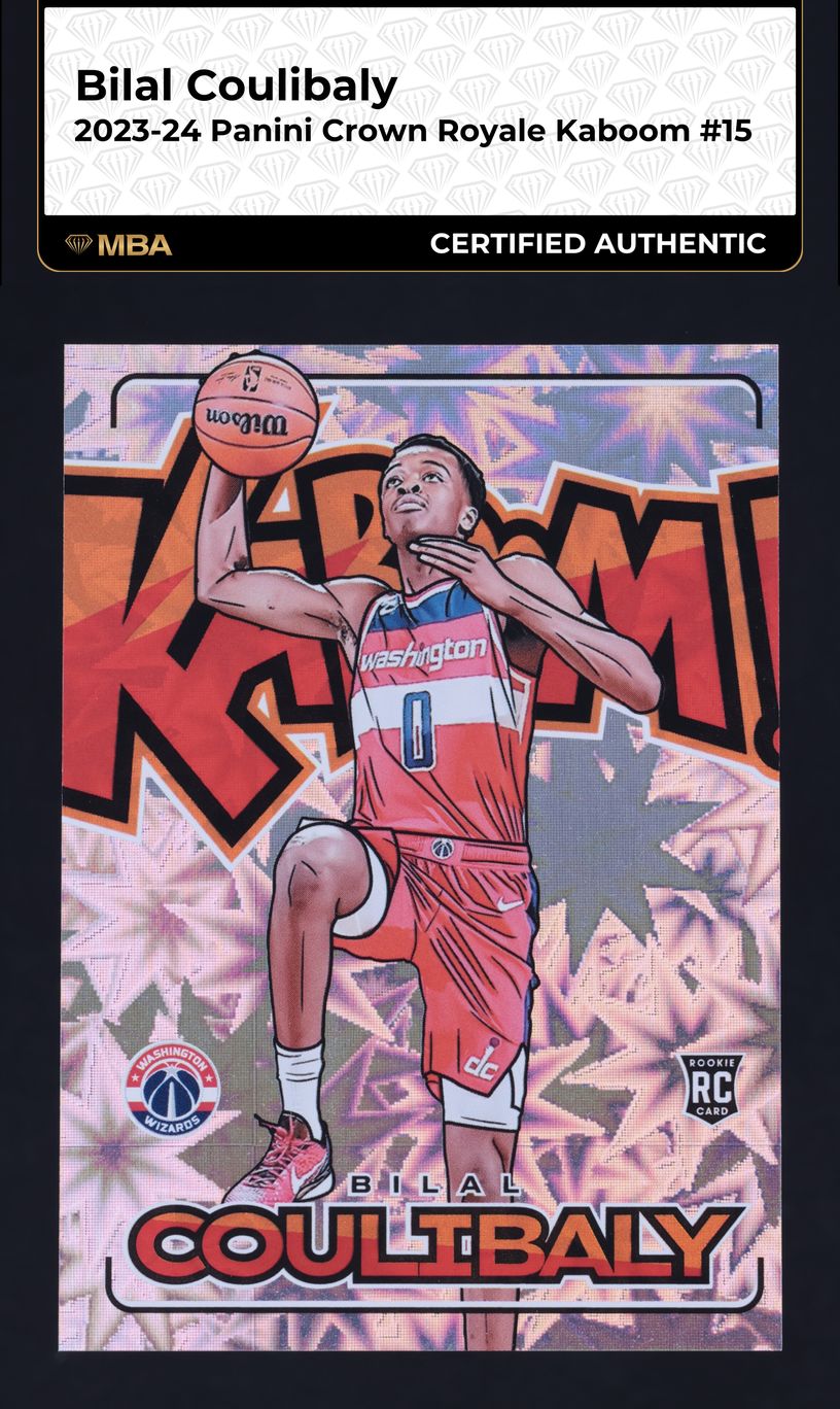2023 Crown Royale Kaboom! Bilal Coulibaly ROOKIE #15 MBA AUTH