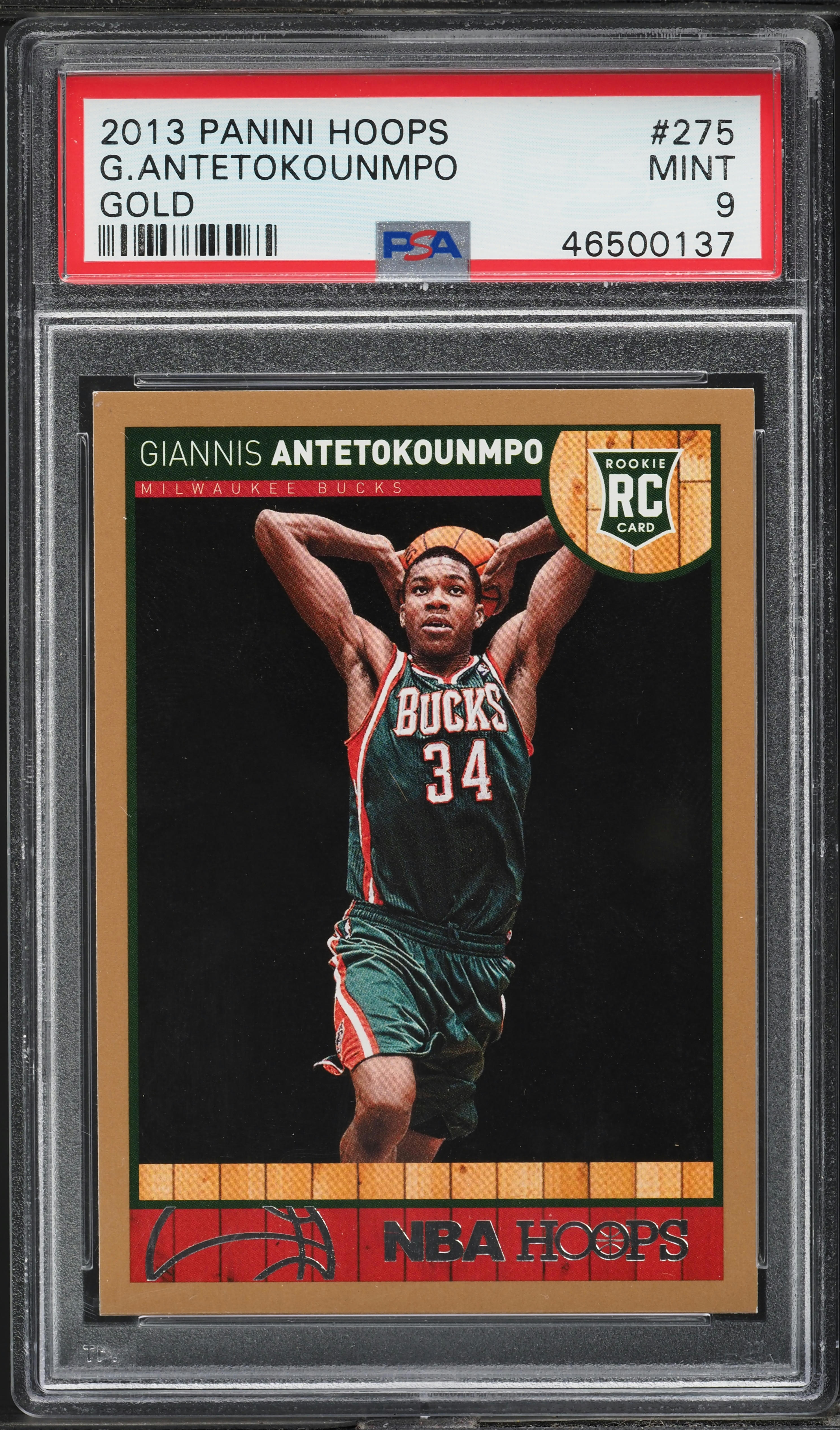 2013 Hoops Gold Giannis Antetokounmpo ROOKIE #275 PSA 9 MINT