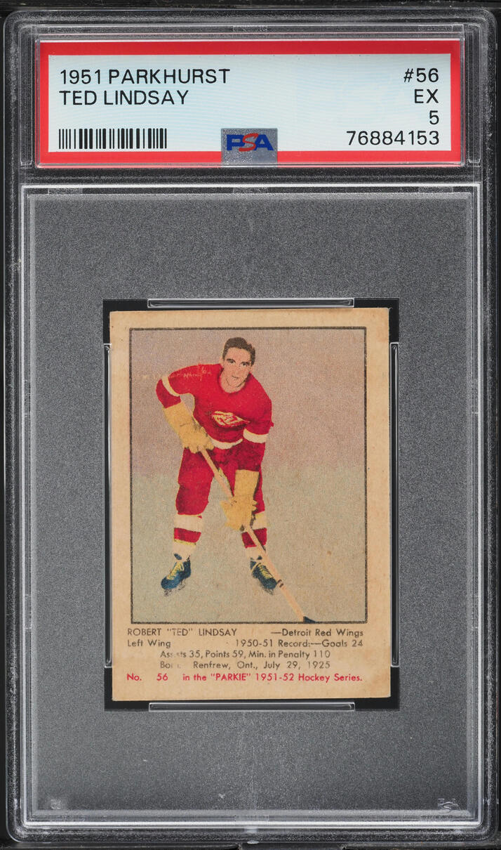 1951 Parkhurst Ted Lindsay ROOKIE #56 PSA 5 EX