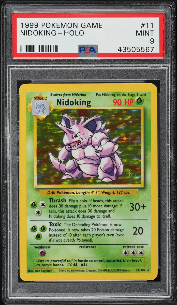 1999 Pokemon Base Set Holo Nidoking #11 PSA 9 MINT