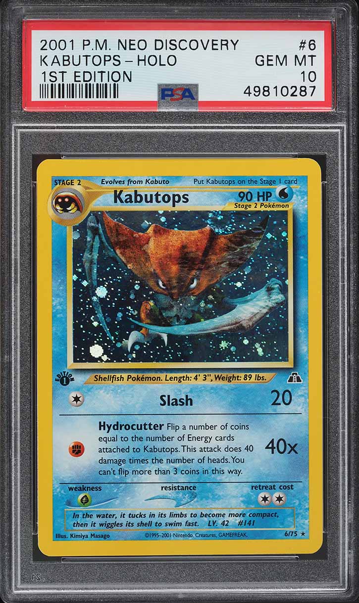 2001 Pokemon Neo Discovery 1st Edition Holo Kabutops #6 PSA 10 GEM MINT