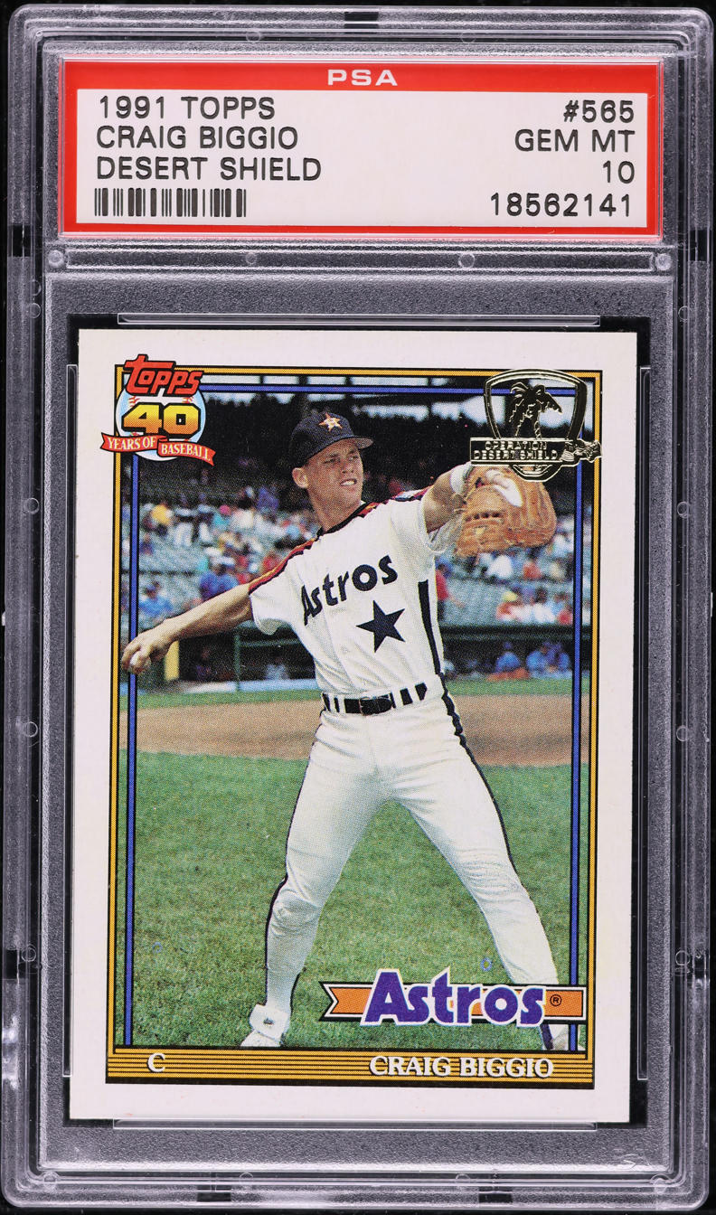 1991 Topps Desert Shield Craig Biggio #565 PSA 10 GEM MINT