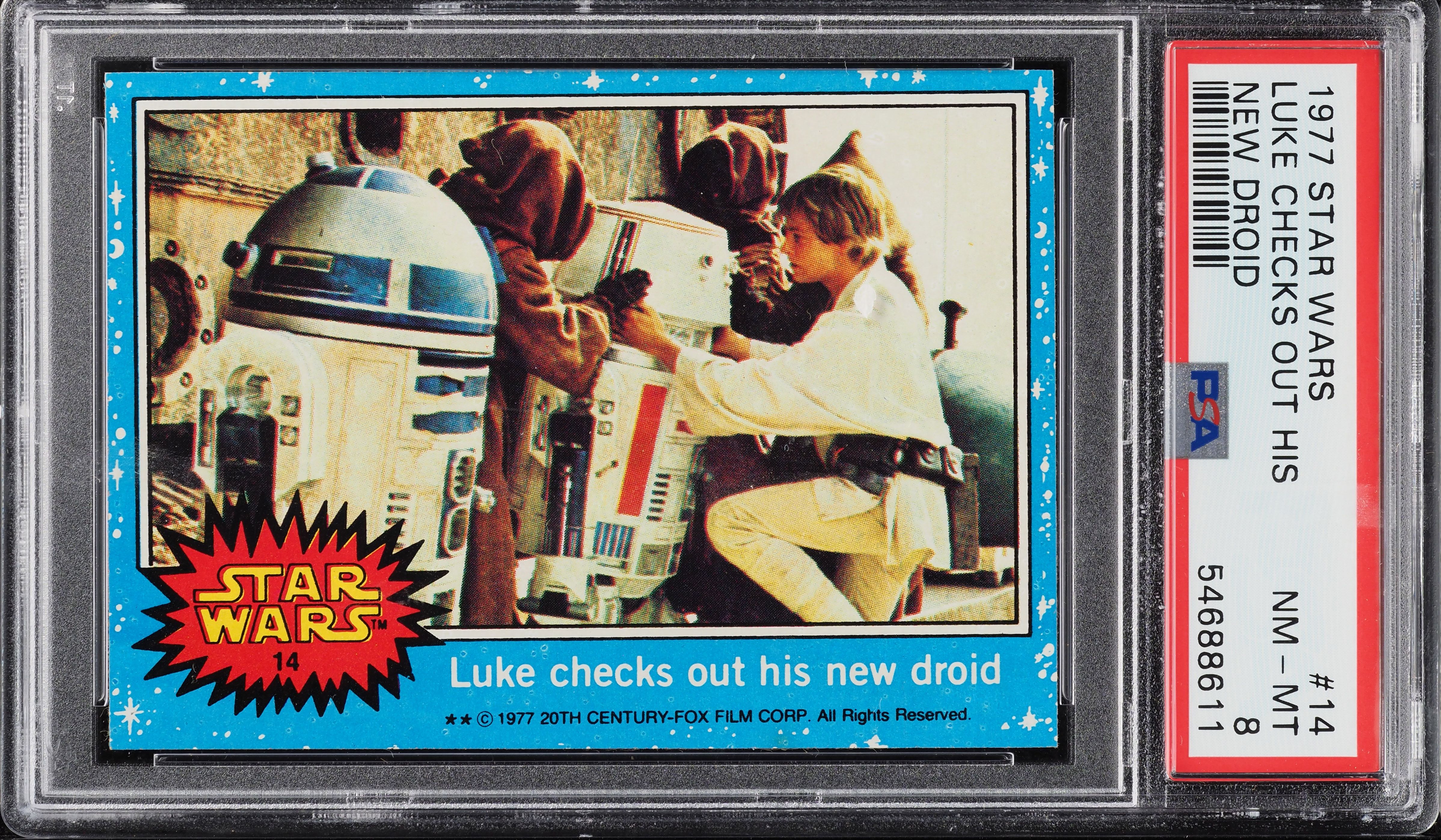 1977 Topps Star Wars Luke Checks Out His New Droid #14 PSA 8 NM-MT