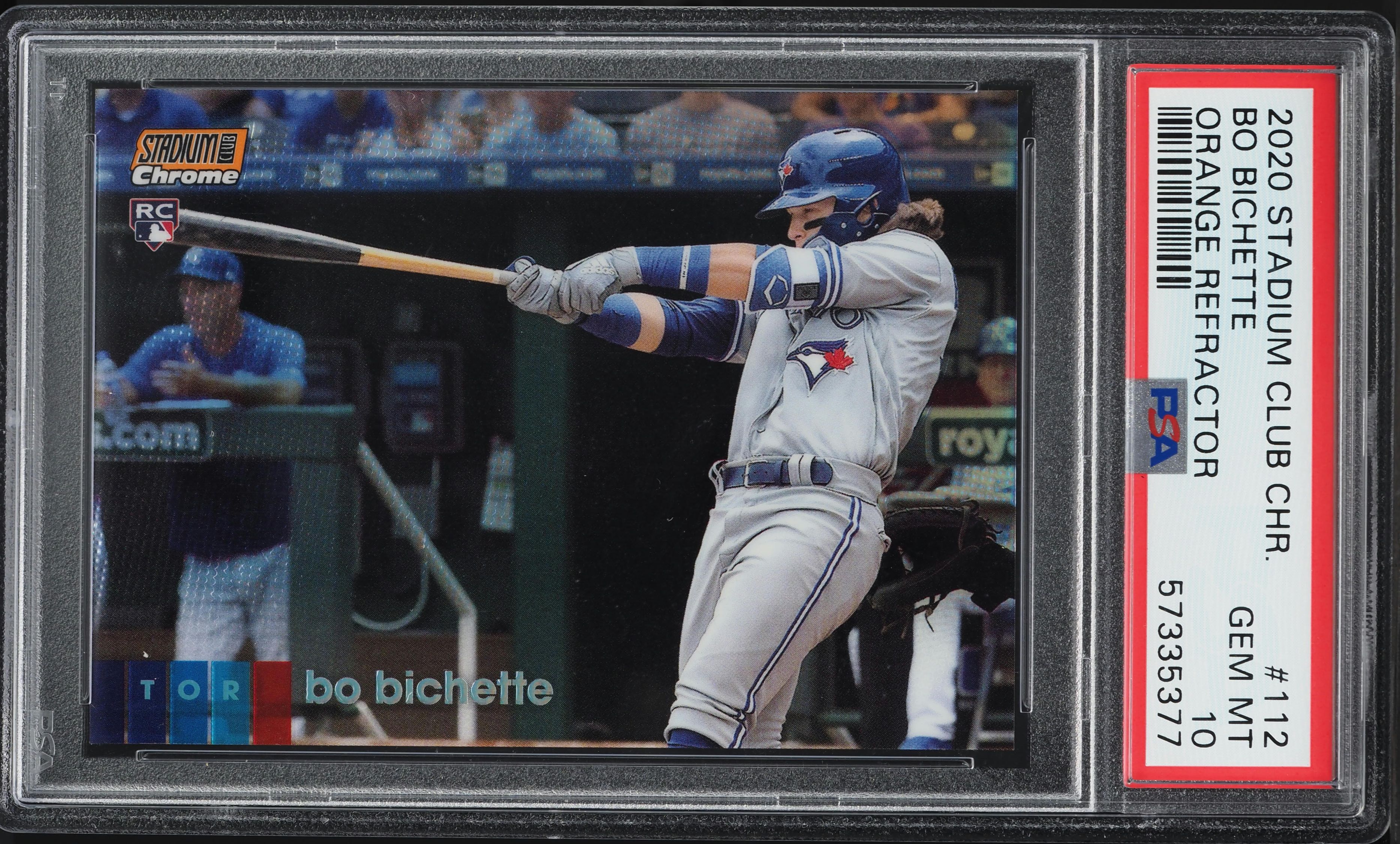 2020 Stadium Club Chrome Orange Refractor Bo Bichette ROOKIE /25 #112 PSA 10 GEM