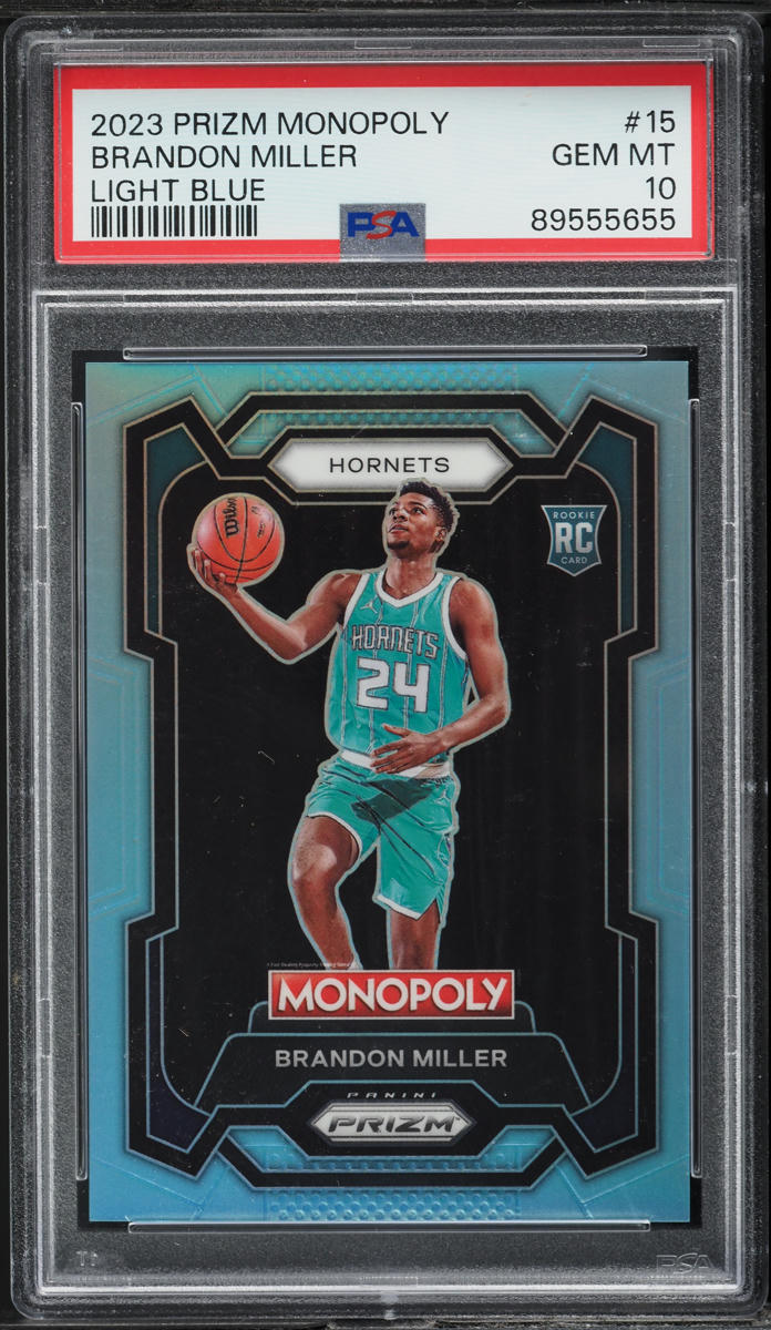 2023 Panini Prizm Monopoly Light Blue Brandon Miller ROOKIE /199 #15 PSA 10 GEM