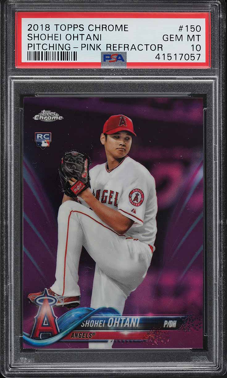 2018 Topps Chrome Pink Refractor Shohei Ohtani ROOKIE #150 PSA 10 GEM MINT