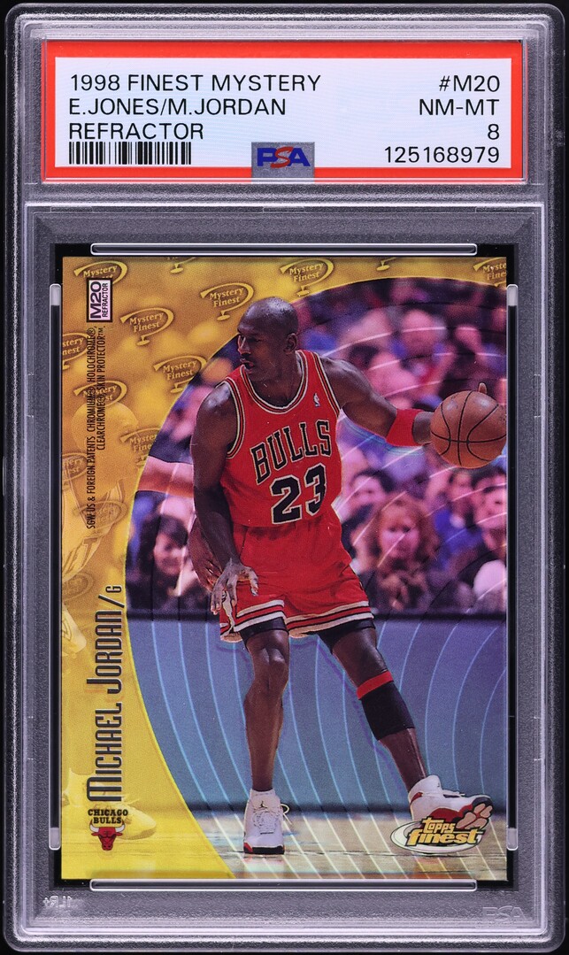 1998 Finest Mystery Refractor Eddie Jones & Michael Jordan #M20 PSA 8 NM-MT