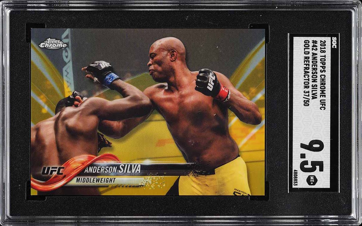 2018 Topps Chrome UFC Gold Refractor Anderson Silva /50 #42 SGC 9.5 MINT+