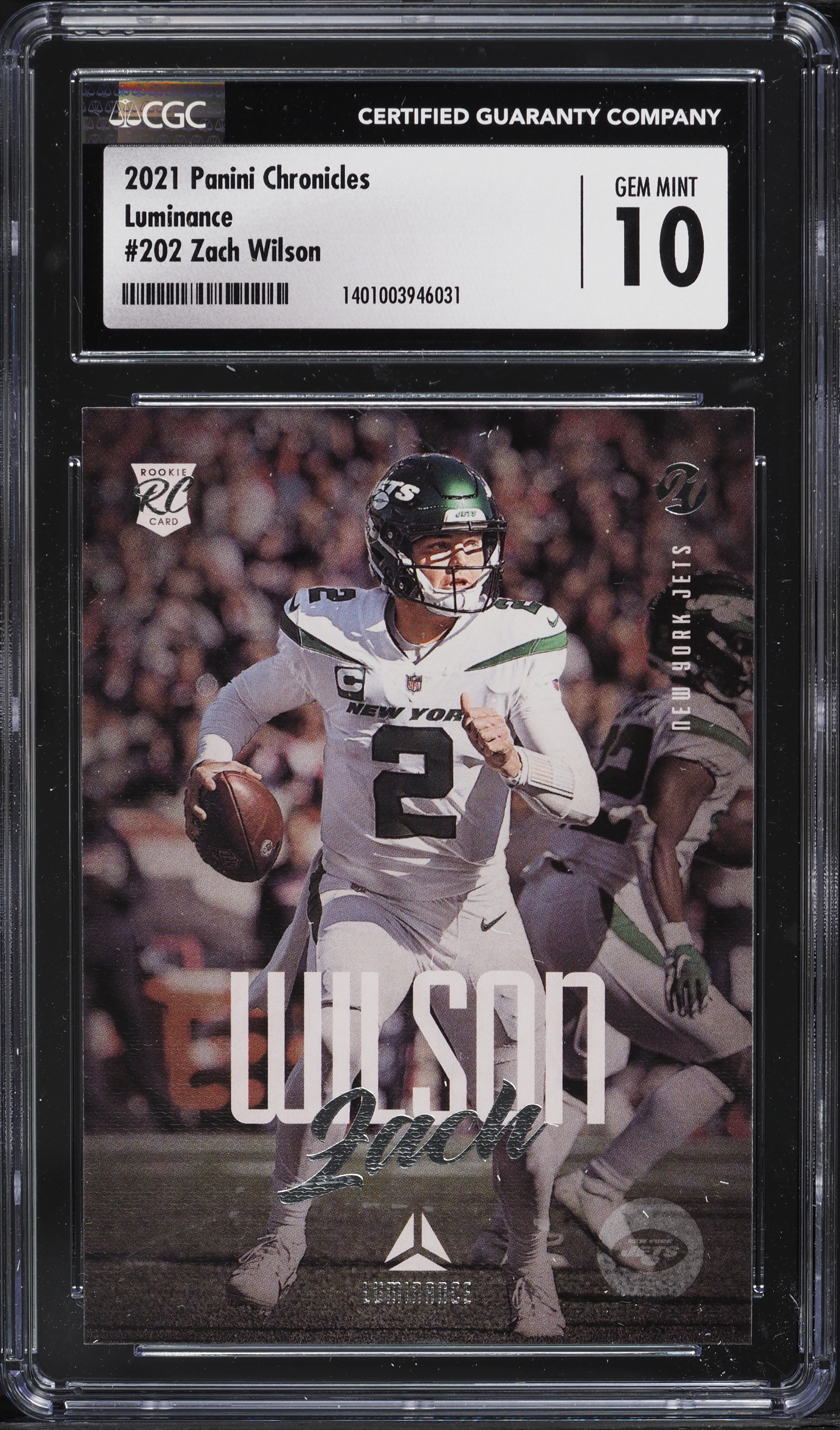 2021 Panini Chronicles Luminance Zach Wilson ROOKIE #202 CGC 10 GEM MINT