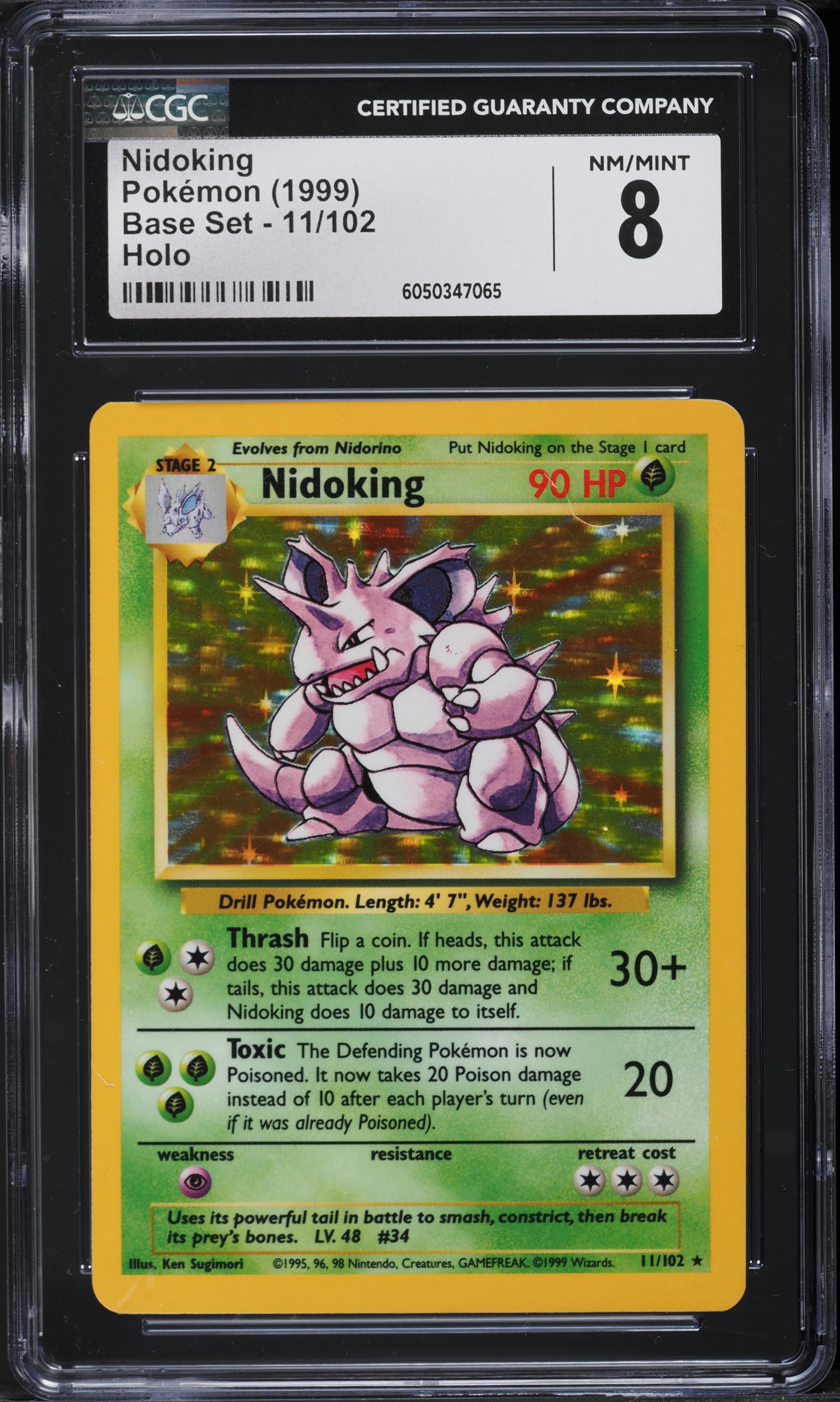 1999 Pokemon Base Set Holo Nidoking #11 CGC 8 NM-MT